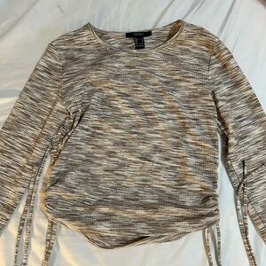 Express Taupe Striped Women's Top